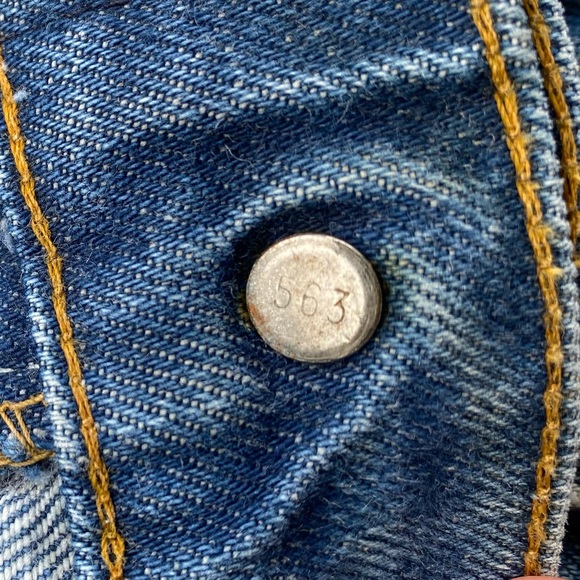 VTG 70s Levi’s Big E Orange Tab Bell Bottom Jeans Men’s 32x29 Distressed - Picture 4 of 13